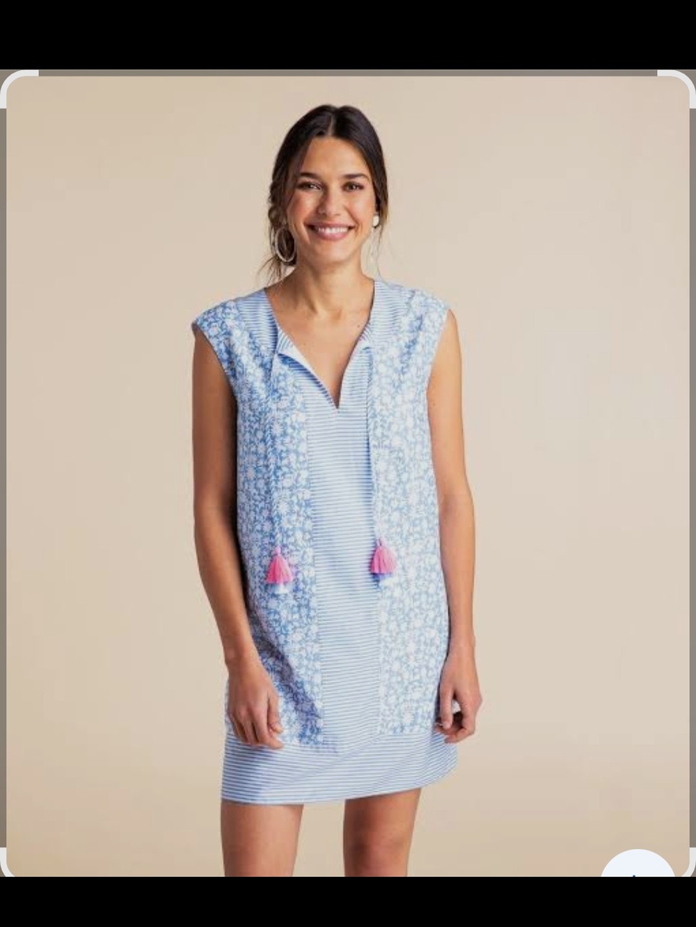 Vineyard Vines Otomi Border Tunic Dress Size Large